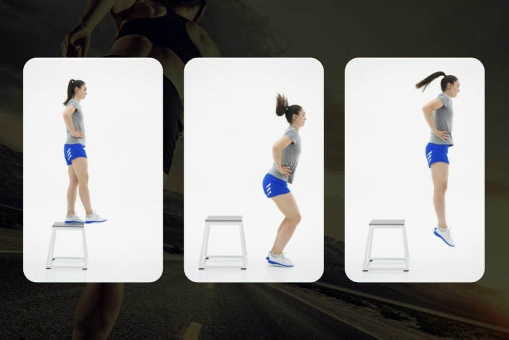 Moticon ReGo Drop Jump test for assessing plyometric skills and foot loading